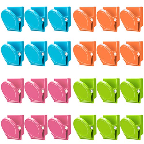 24 Pieces Magnetic Metal Clips, Fridge Magnet Refrigerator Whiteboard Wall Fridge Magnetic Memo Note Clips Magnets Metal Clip Classroom Organization Teacher Must Haves