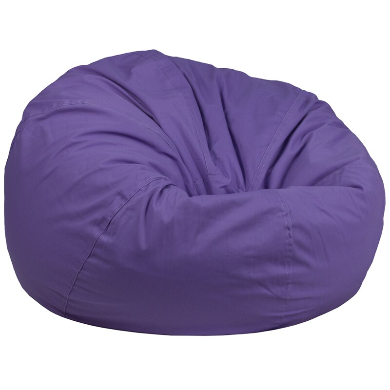 Oversized Solid Purple Refillable Bean Bag Chair for All Ages