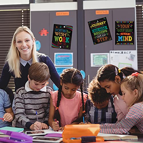 13 Pieces Motivational Posters for Classroom - Laminated Inspirational Posters and Bulletin Board Set with Quotes, Welcome Sign for Teachers, Students, School Counselors, Home, and Office