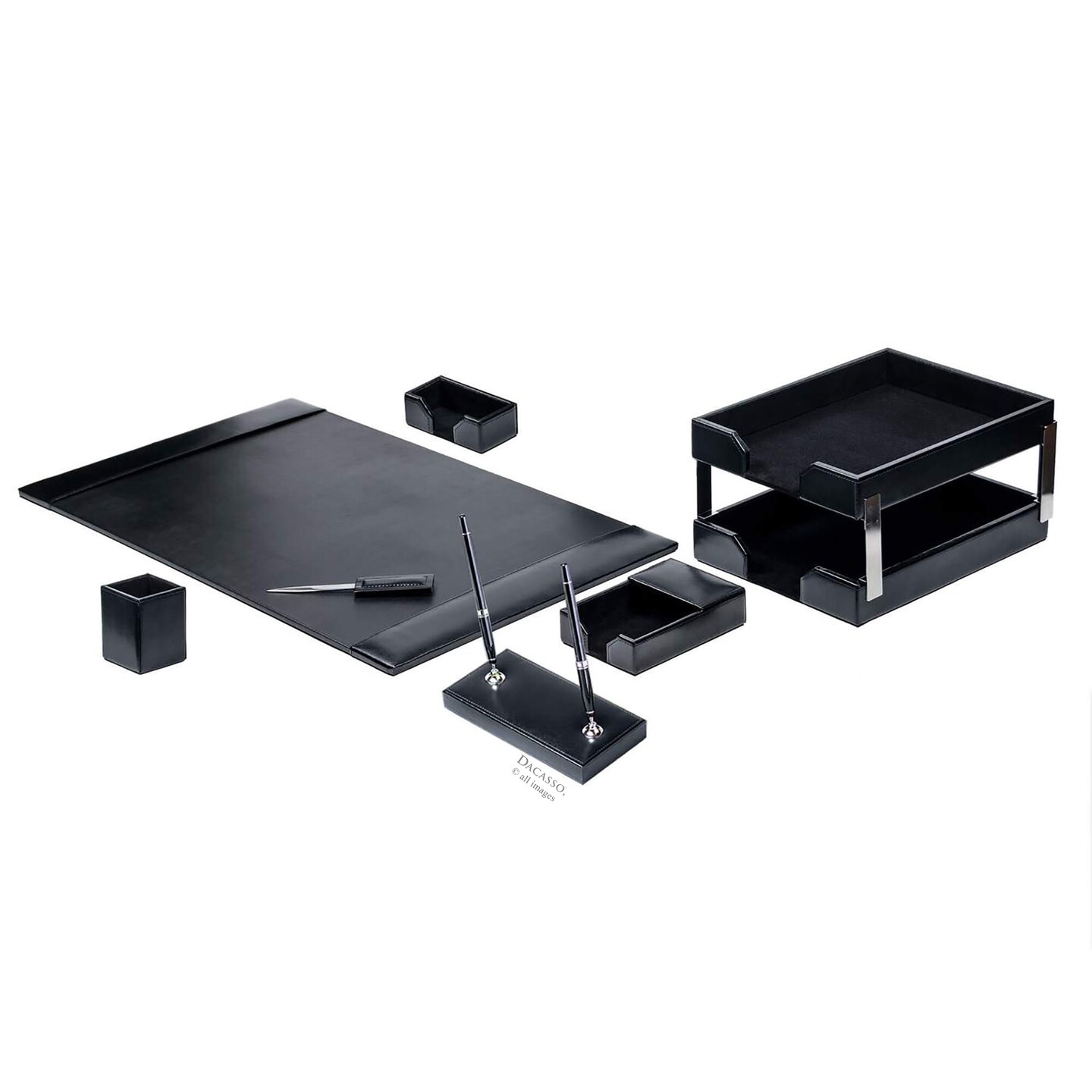 Black Bonded Leather 9Piece Desk Set Michaels