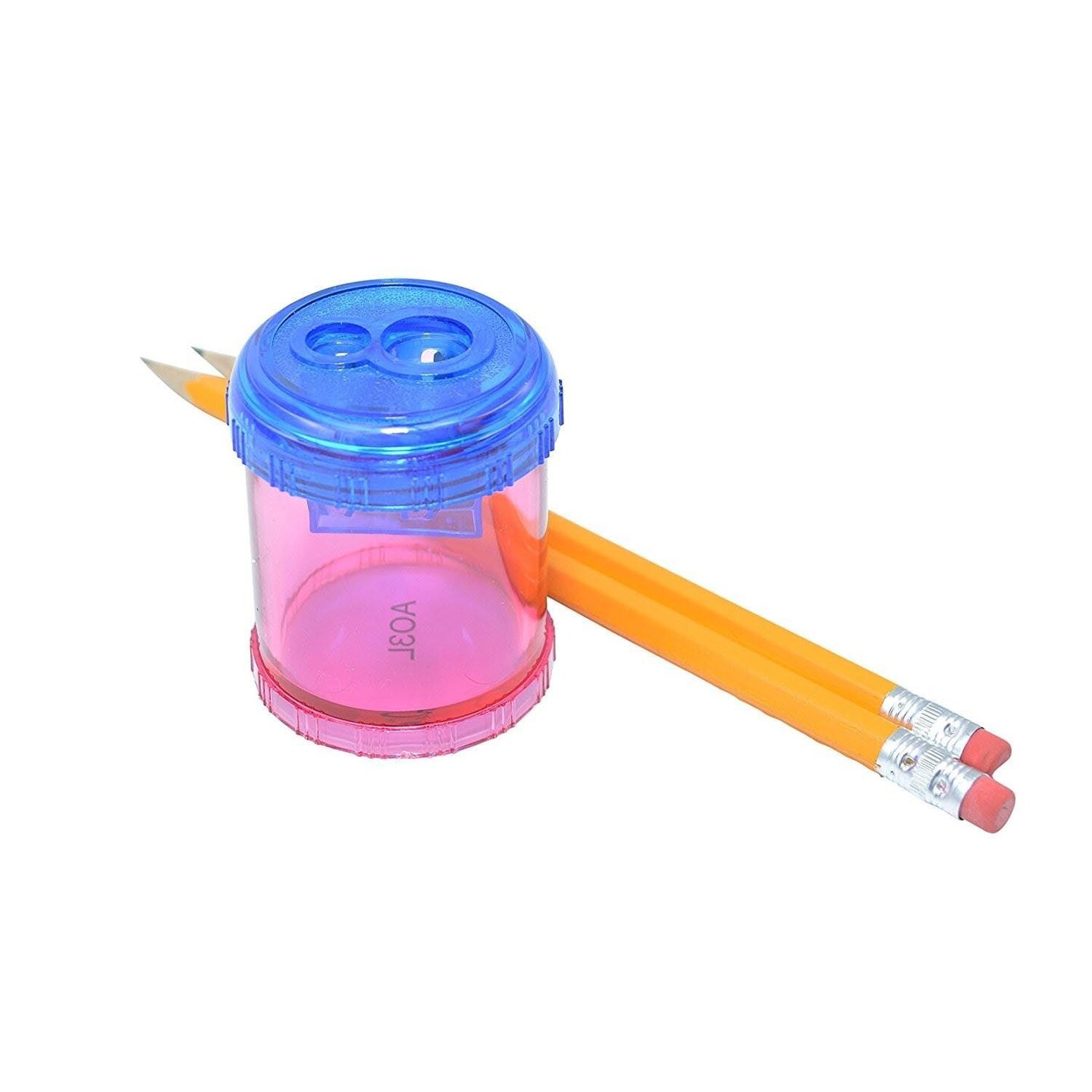 Manual 2-Hole Pencil and Crayon Sharpener, Assorted Colors, 12 Per Pack