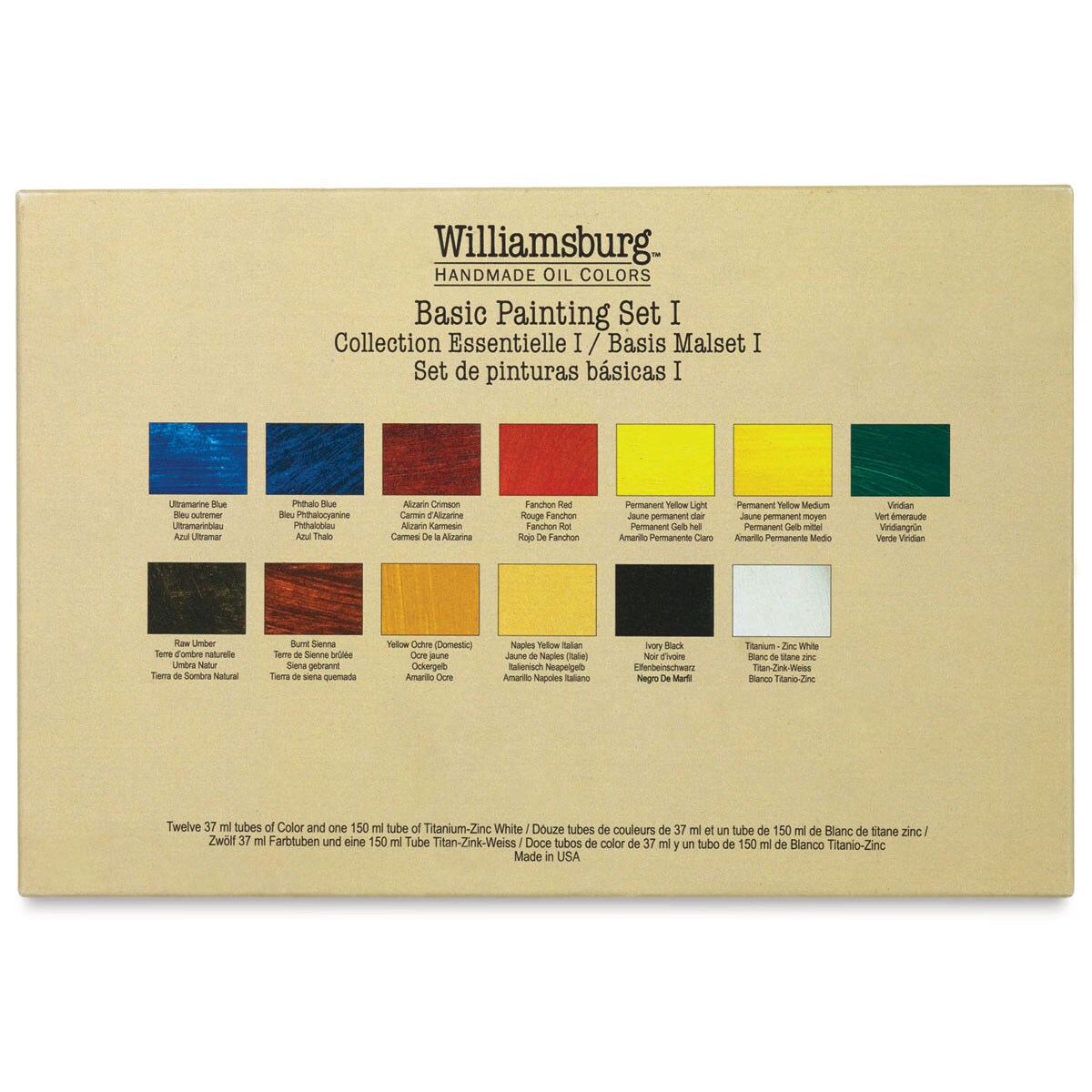 Williamsburg Handmade Oil Paints - Set of 13, Basic Painting Set, 37 ml