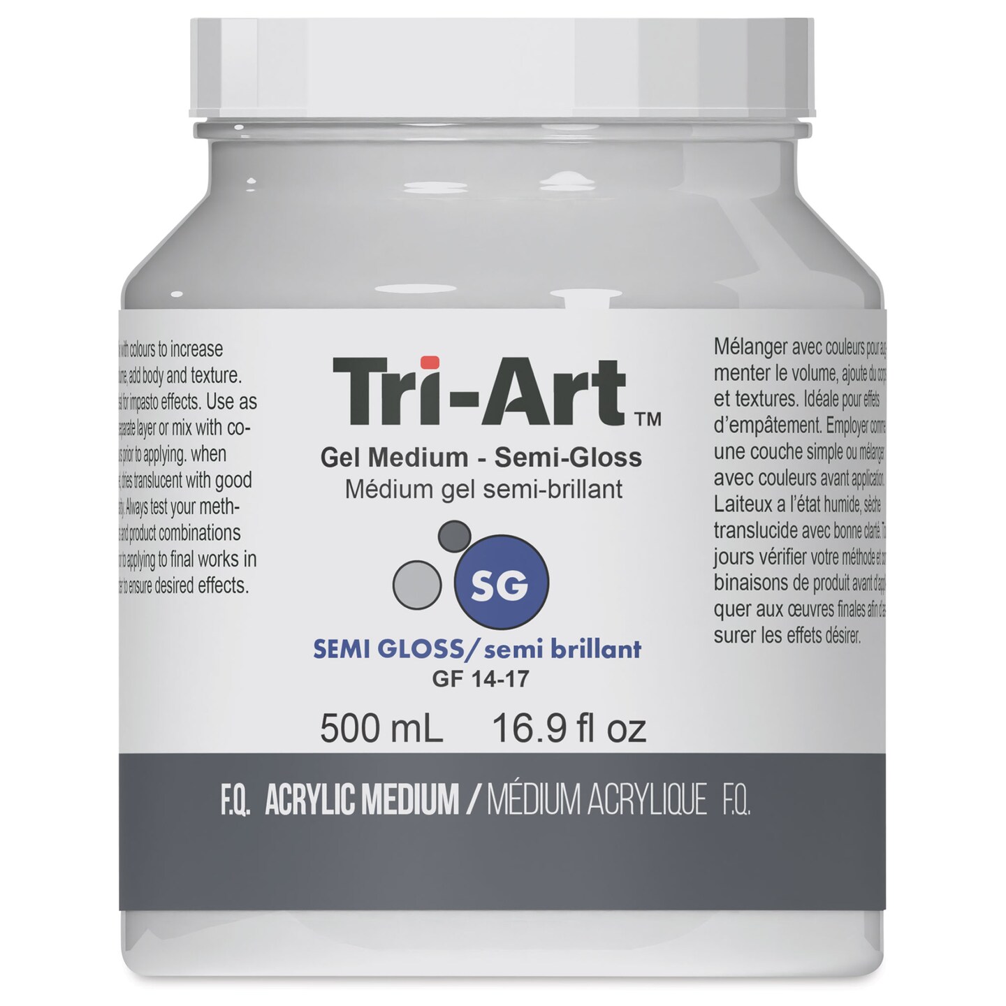 Tri-Art Acrylic Gel Medium - Semi-Gloss, 500 ml