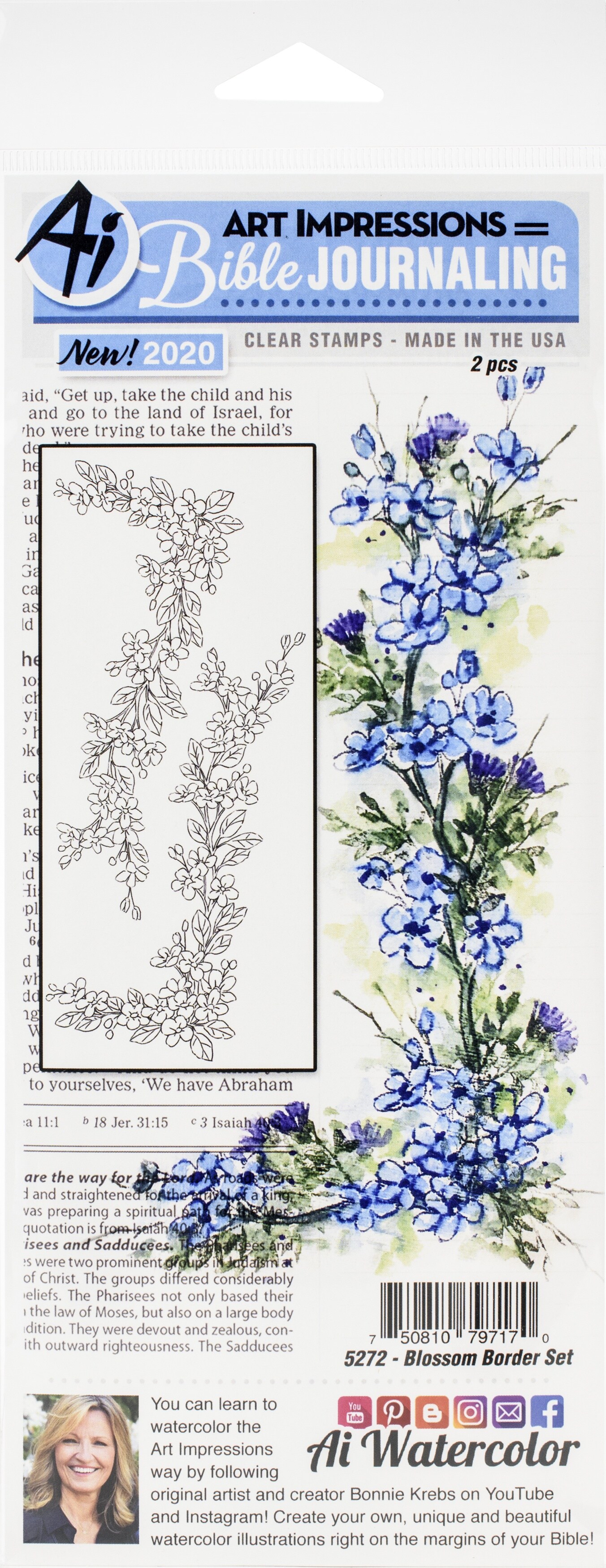 Art Impressions Bible Journaling Clear Stamps-Blossom Border