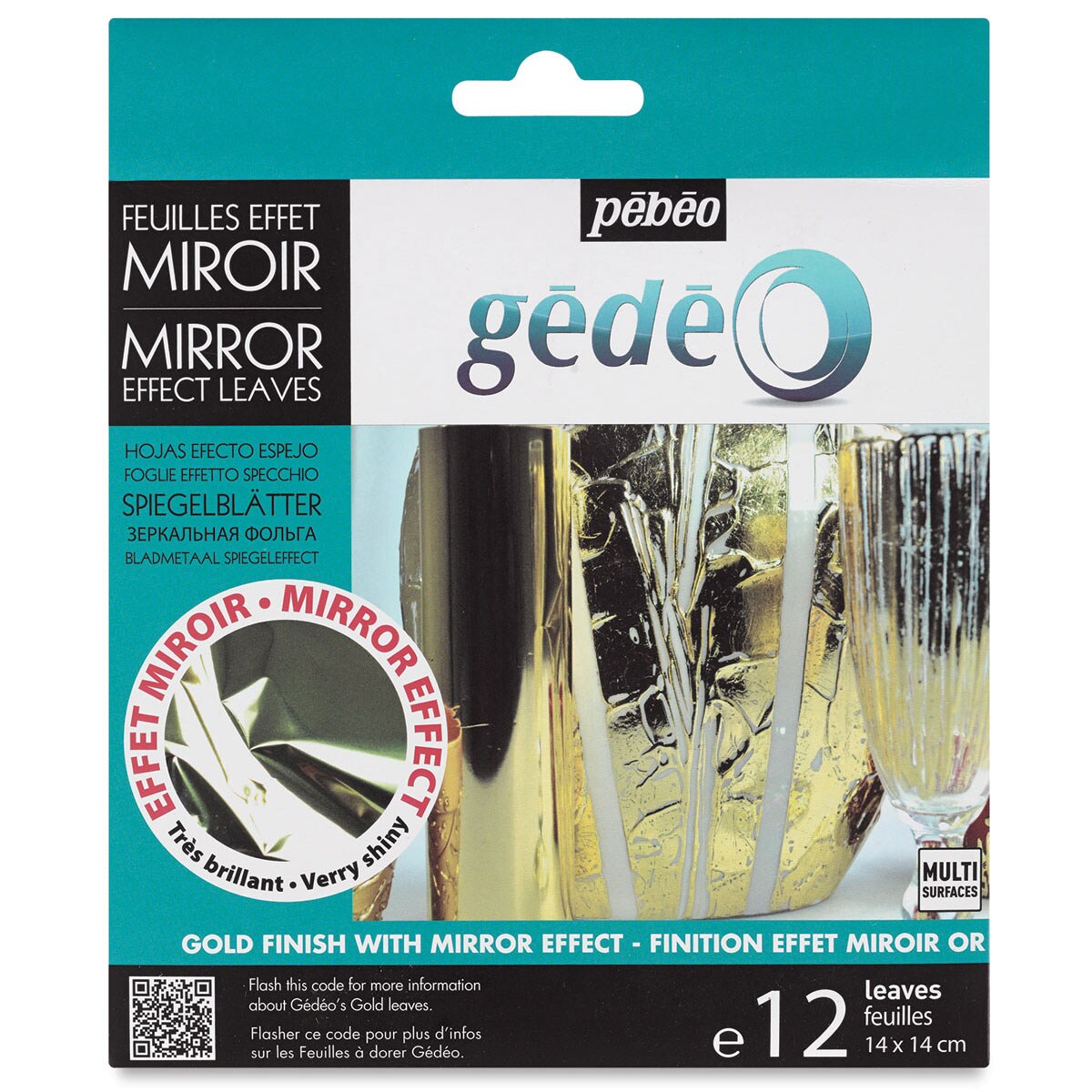 Pebeo Gedeo Mirror Effect - Gold Leaf, 12 Sheets