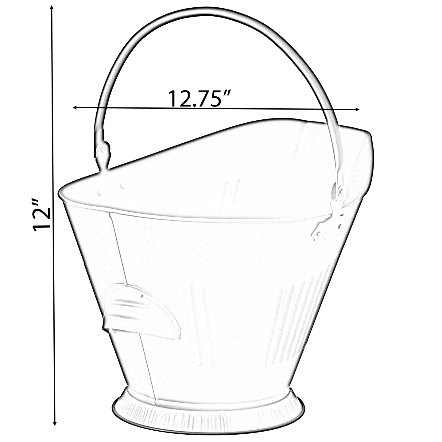 Indoor and Outdoor Black Iron Ash Bucket Use for Fire Pit, Wood Burning Stove, Grill