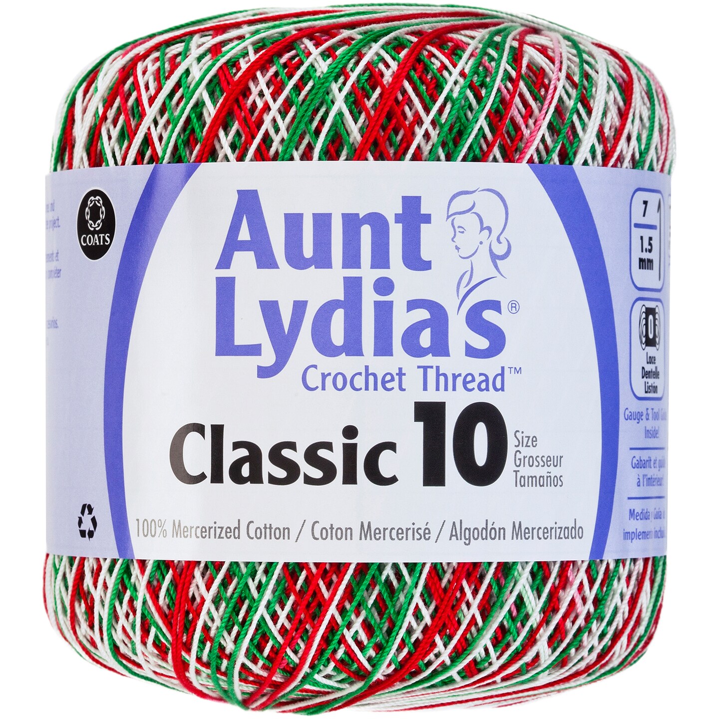 Aunt Lydia&#x27;s Classic Crochet Thread Size 10-Shades Of Christmas