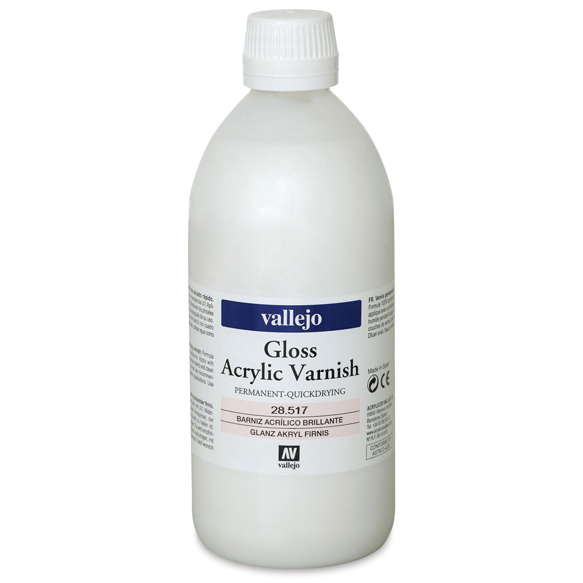 Vallejo Permanent Acrylic Varnish - Gloss, 500 ml