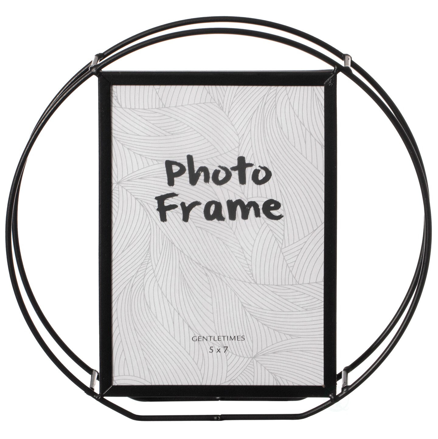 Modern Circle Shape Black Metal Decor Photo Frame for Tabletop Display
