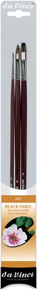 Da Vinci Artist Brush Set - Black Sable, Set of 3