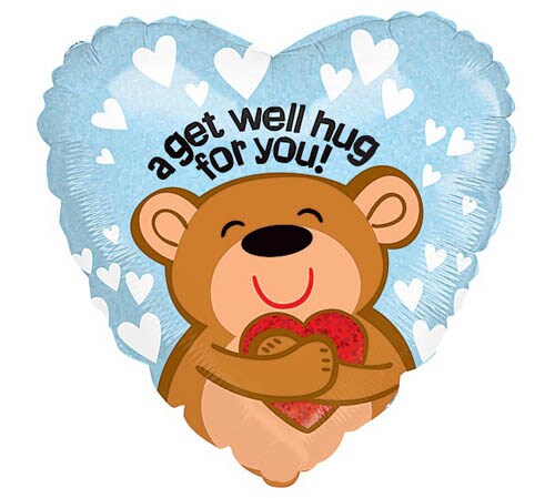 18-Inch Bear Big Hug Get Well Heart Shaped Balloon | Michaels