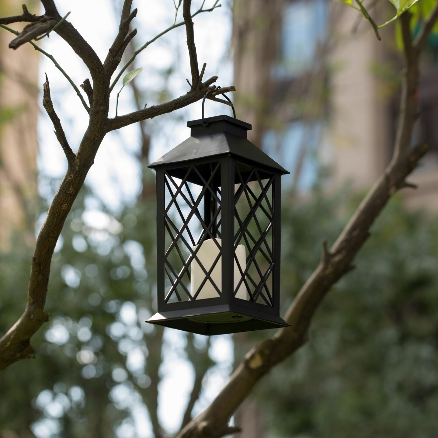 Decorative Garden Patio Hanging LED Candle Lantern for Outdoors Table, Lawn and Deck
