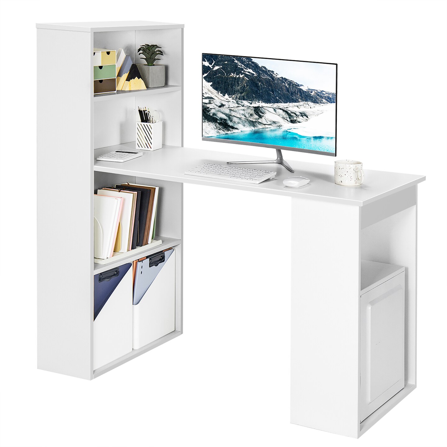 Costway Computer Desk Workstation Table With Drawers Home Office