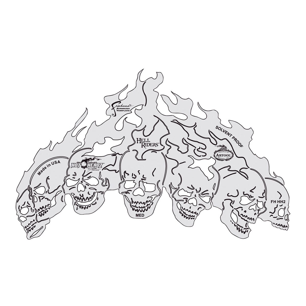 Iwata Artool Freehand Template - Set of 4, HotHeadz Hell Riders