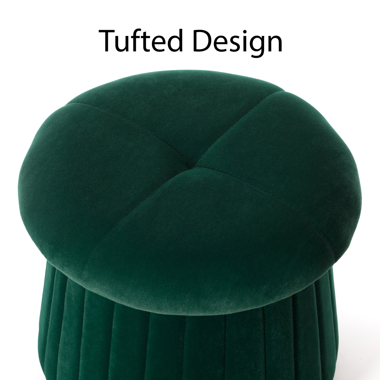 Modern Tufted Velvet Mushroom Shape Storage Ottoman Storage Stool Trunk