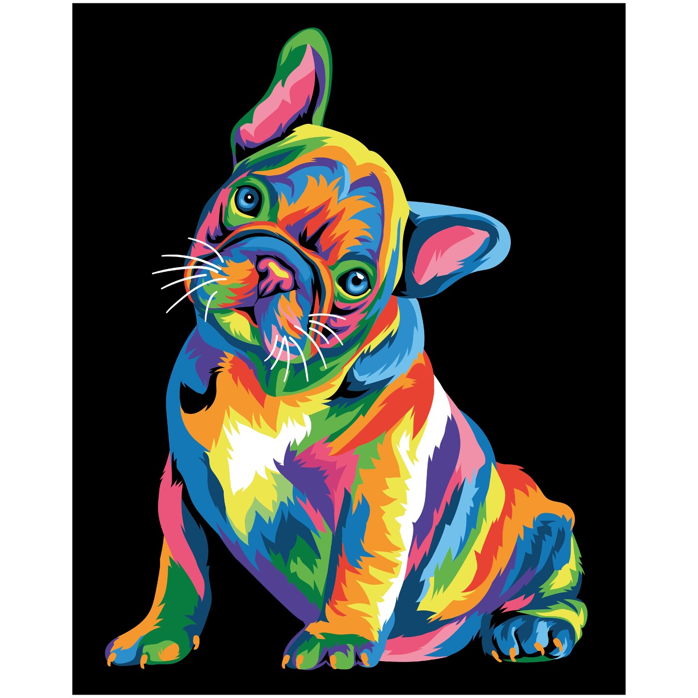 Winnie&#x27;s Picks Adult Paint by Numbers Kit, 16&#x22; x 20&#x22;, Colorful French Bulldog