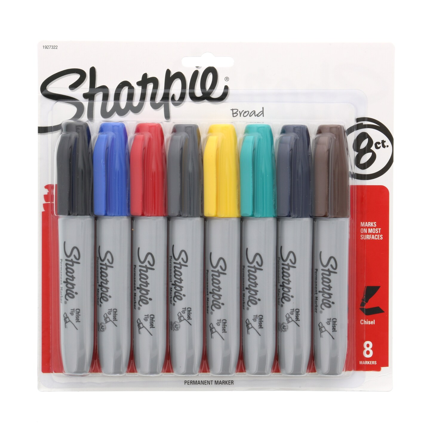 Sharpie Chisel Tip Permanent Marker Set, 8-Colors