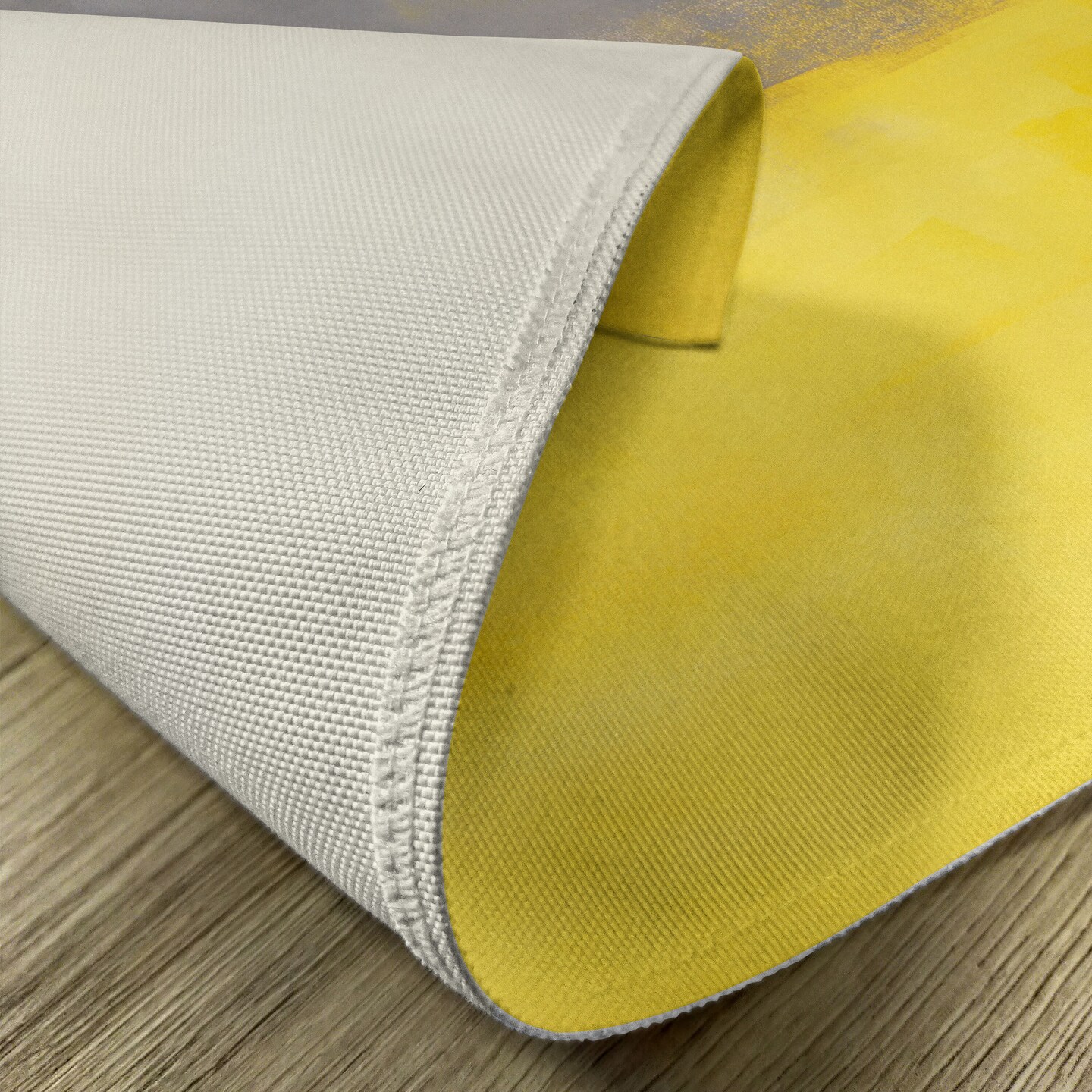 Ambesonne Grey and Yellow Place Mats Set of 4, Grunge Street Style Painting Brush Print Ombre Design Illustration, Washable Fabric Placemats for Dining Table, Standard Size, Dimgray Yellow