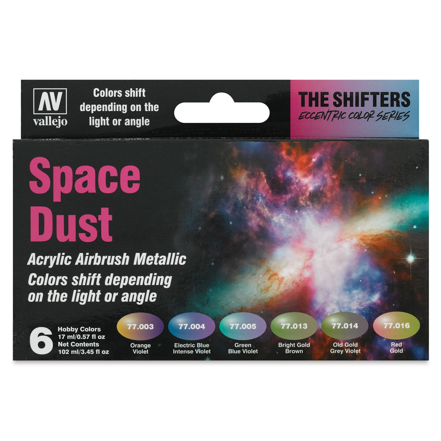 Vallejo The Shifters Eccentric Color Series Acrylic Airbrush Colors - 17 ml, Set of 6, Space Dust