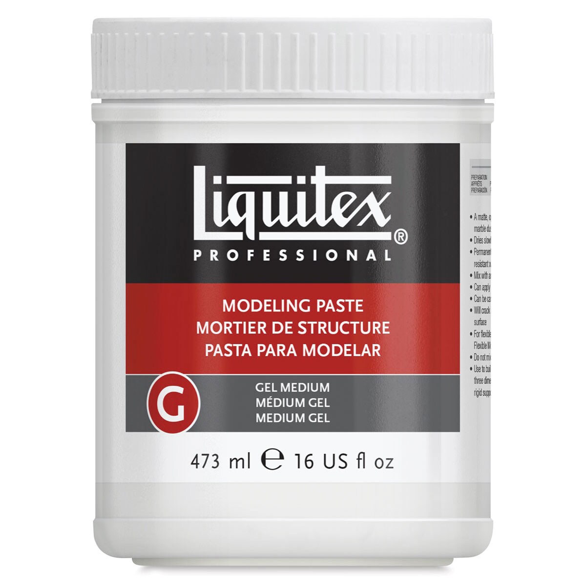Liquitex Medium - Modeling Paste, 16 oz jar