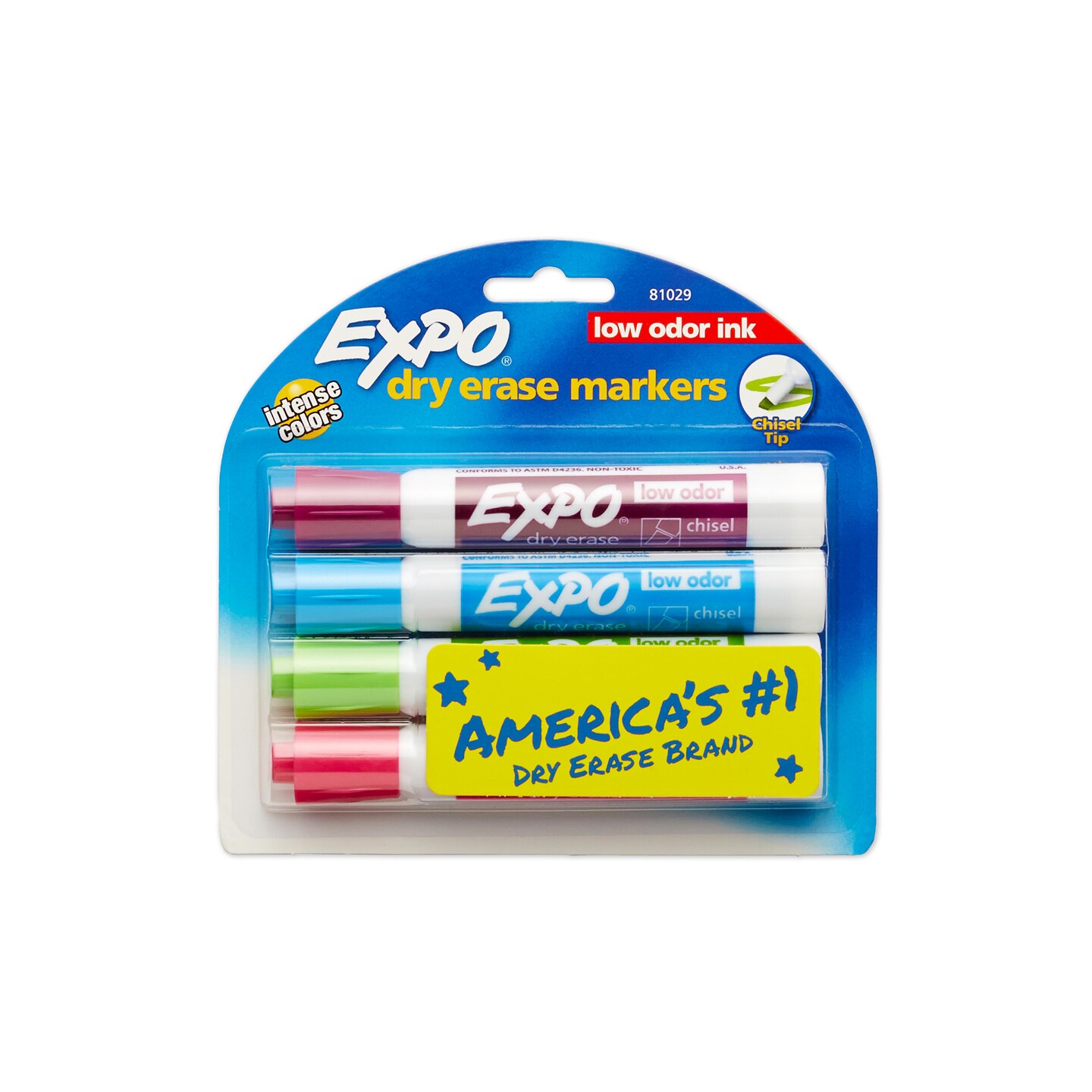 Expo Low-Odor Dry-Erase Marker Set - Chisel Tip Fashion Colors