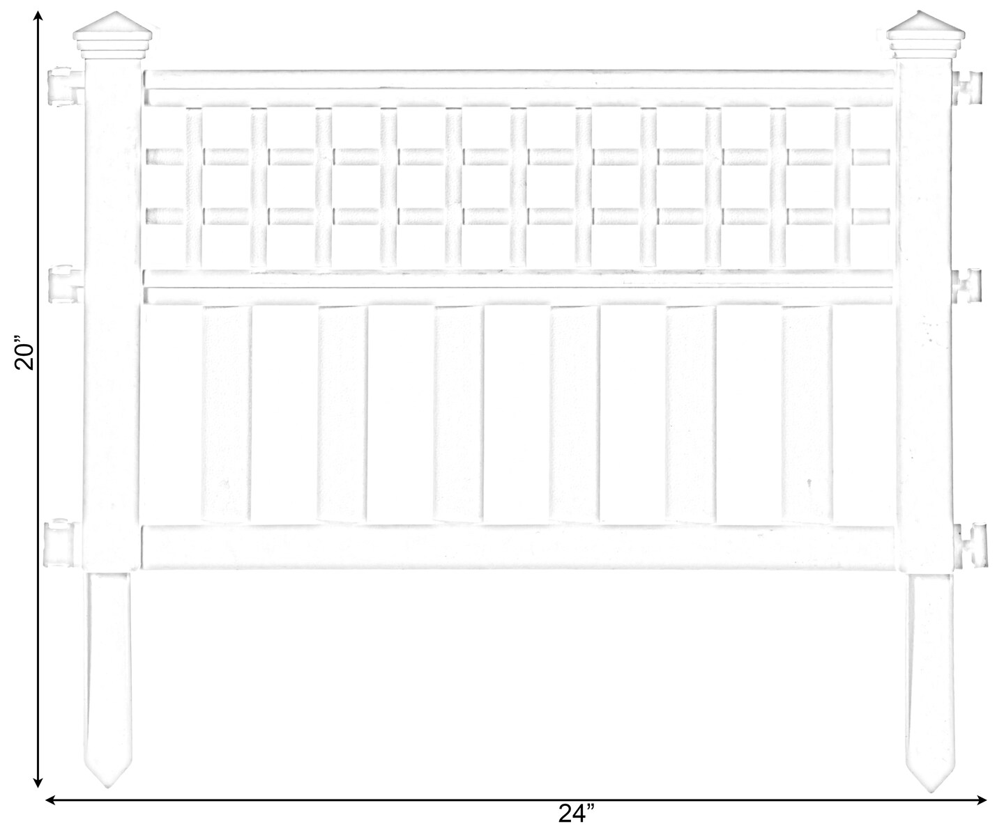 Garden Gate Patio Picket Fence Flower Bed Border White Vinyl Edging