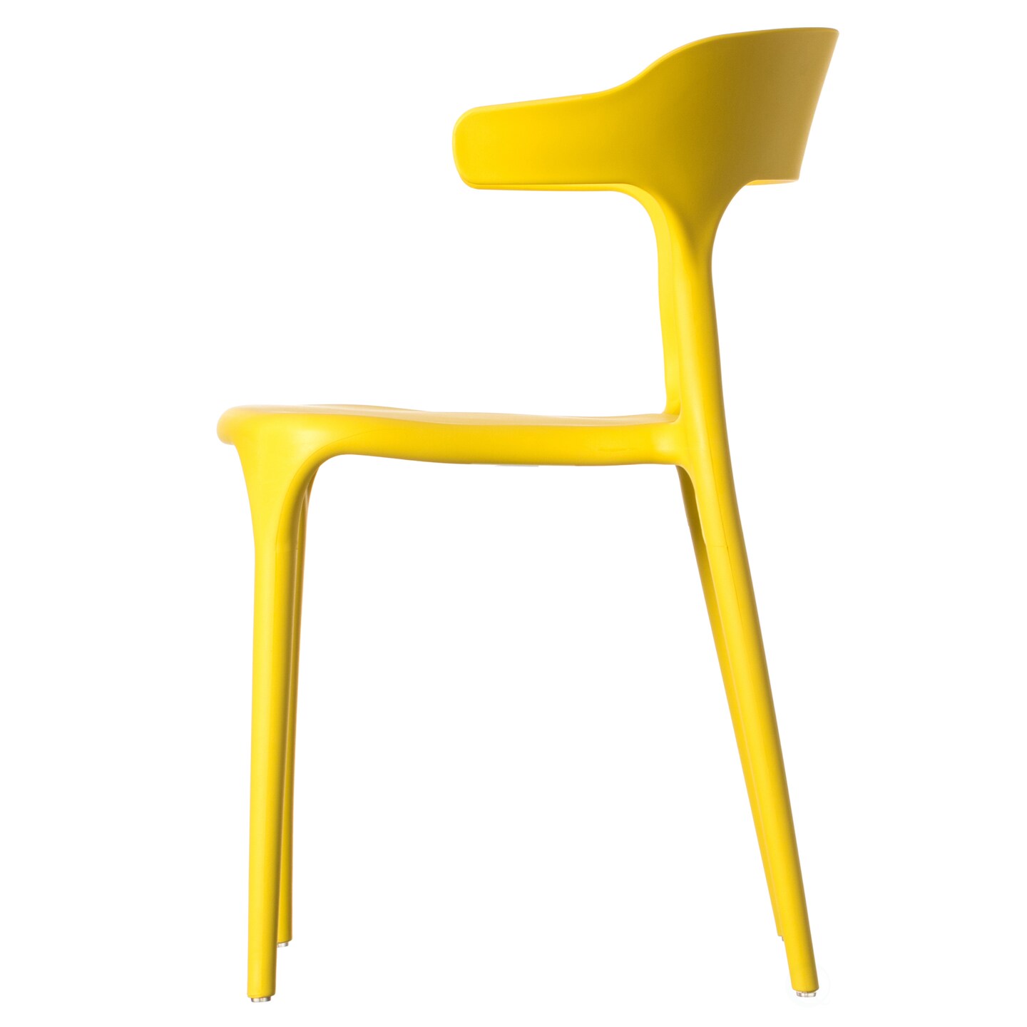 Modern Plastic Outdoor Dining Chair with Open U Shaped Back