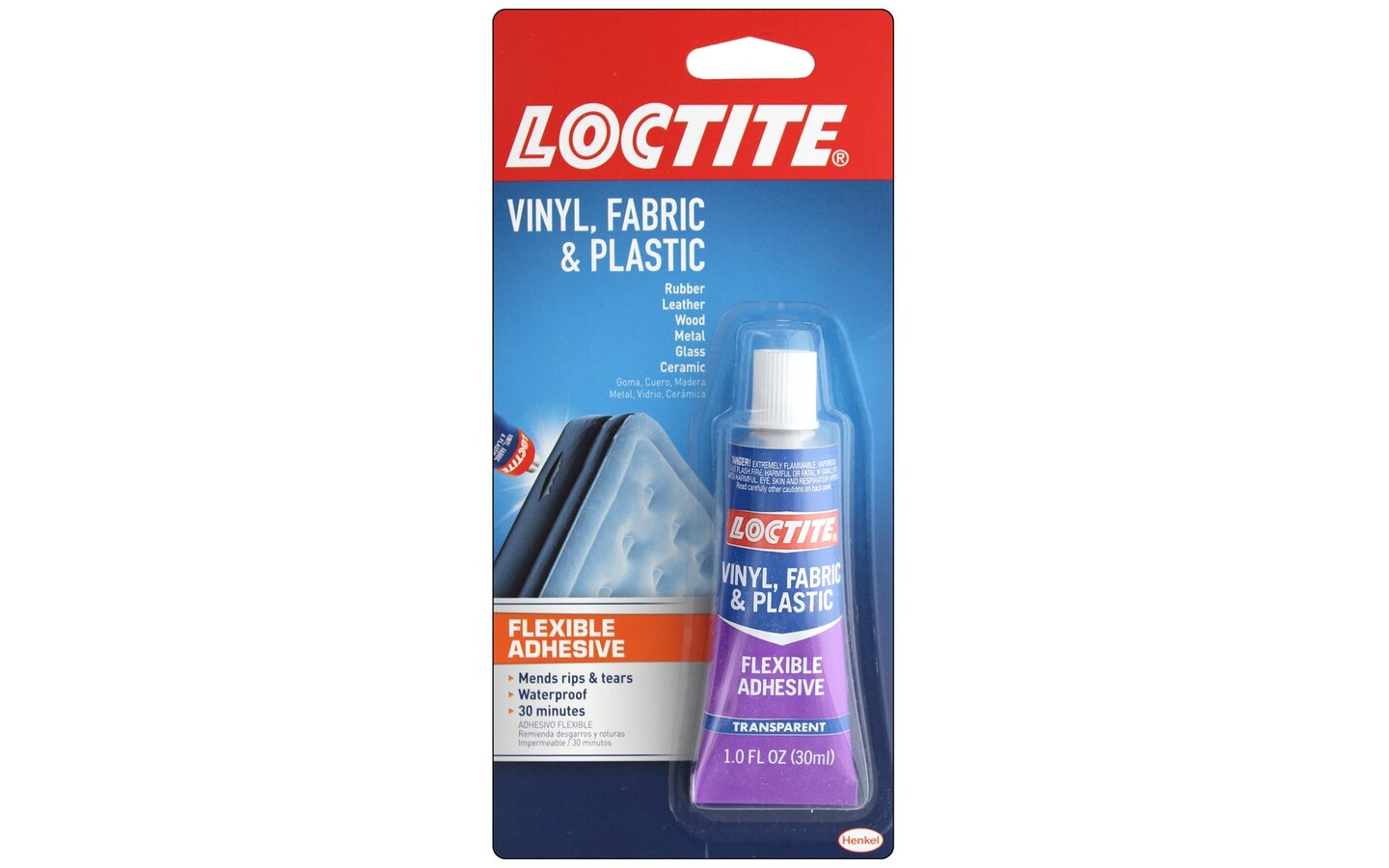 Loctite Vinyl, Fabric and Plastic Repair 1 oz. Flexible Adhesive Clear Tube  (each) 1360694 - The Home Depot