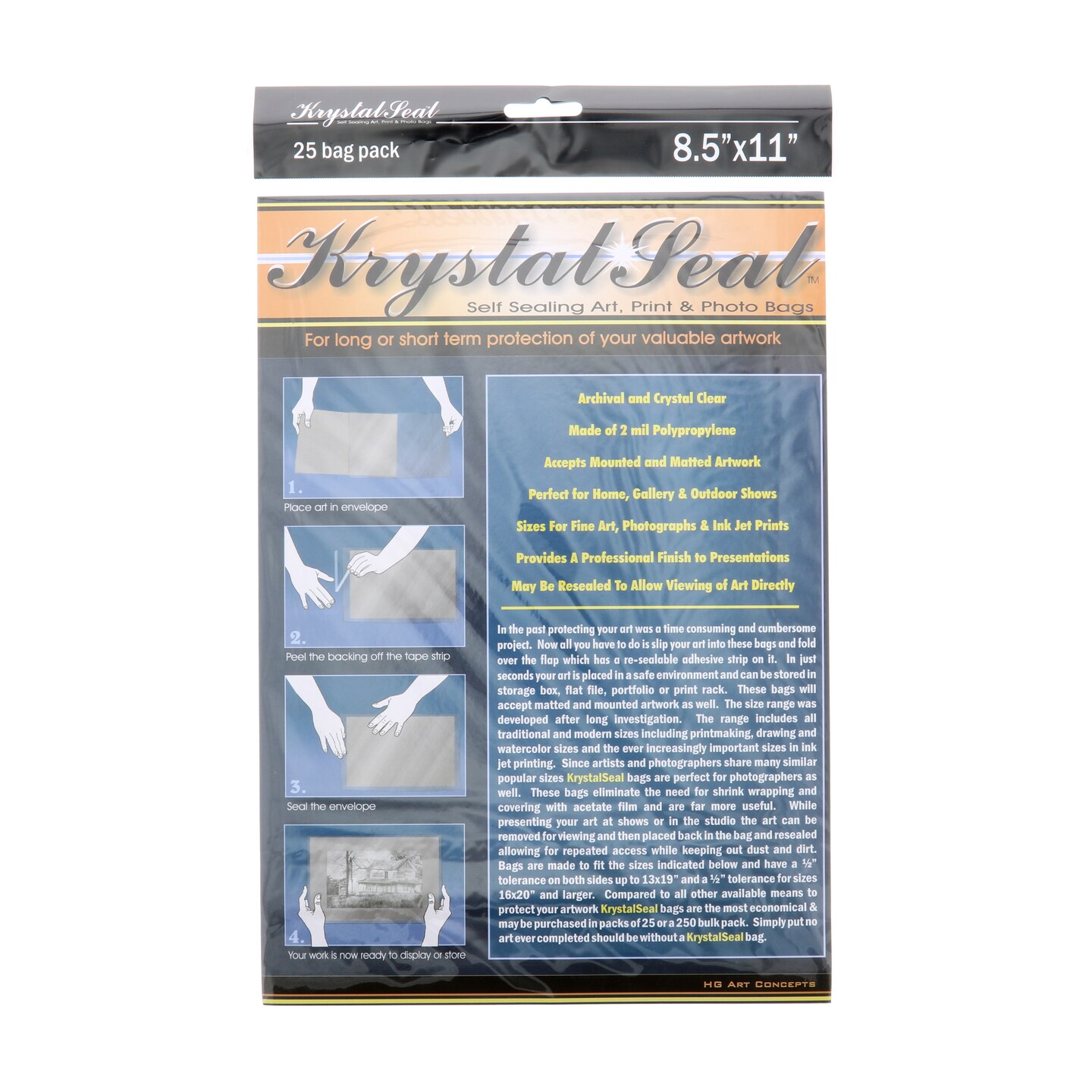 Armadillo Krystal Seal Bags, 8.5&#x22; x 11&#x22;