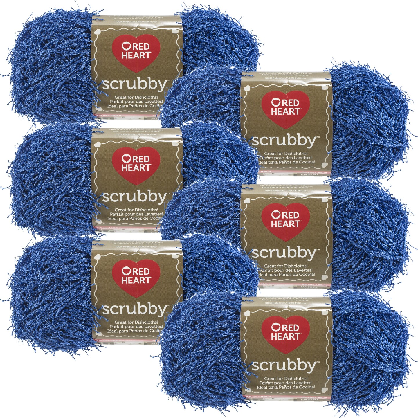 Multipack of 6 - Red Heart Scrubby Yarn-Royal