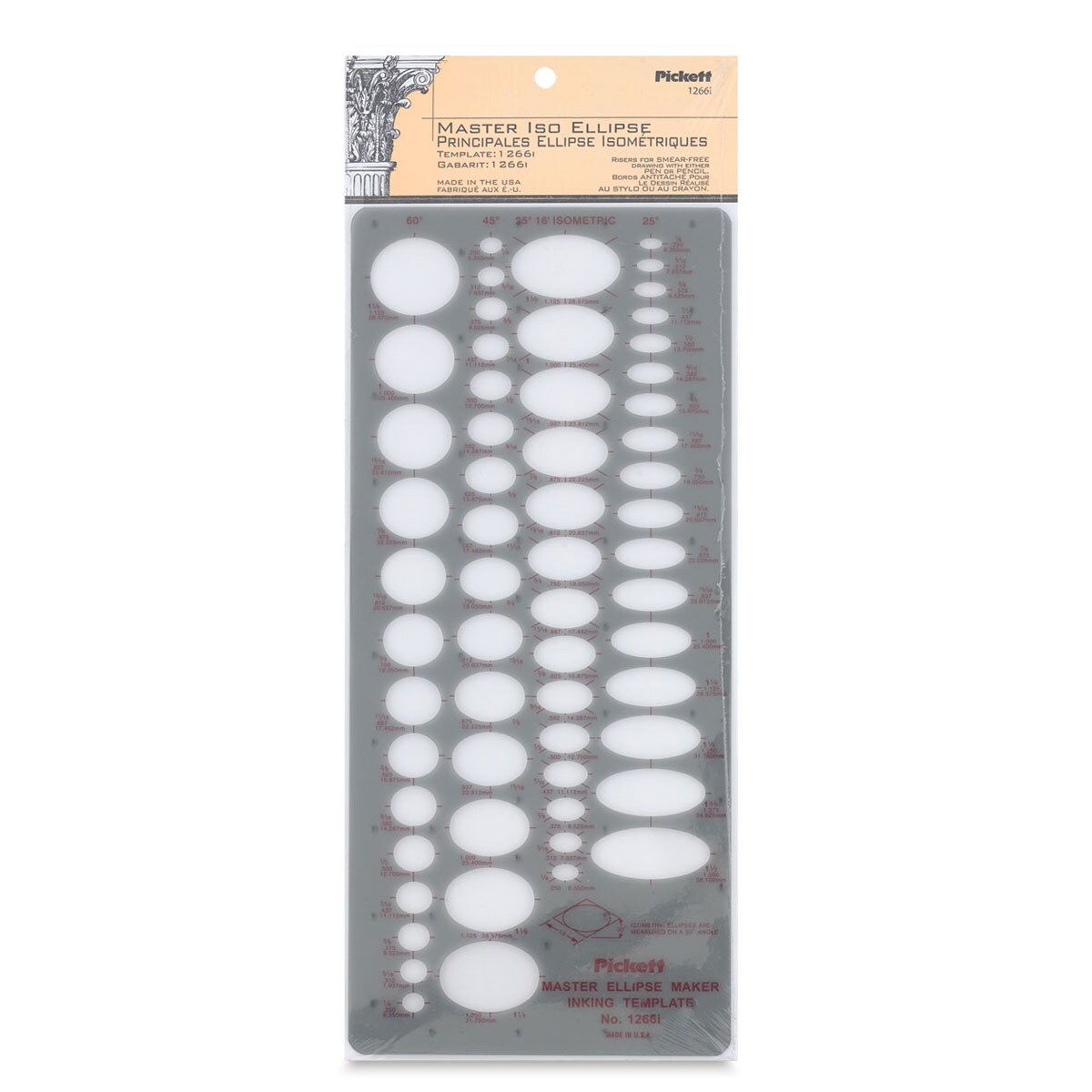Chartpak Pickett Template - 1266i Isometric Master Ellipse