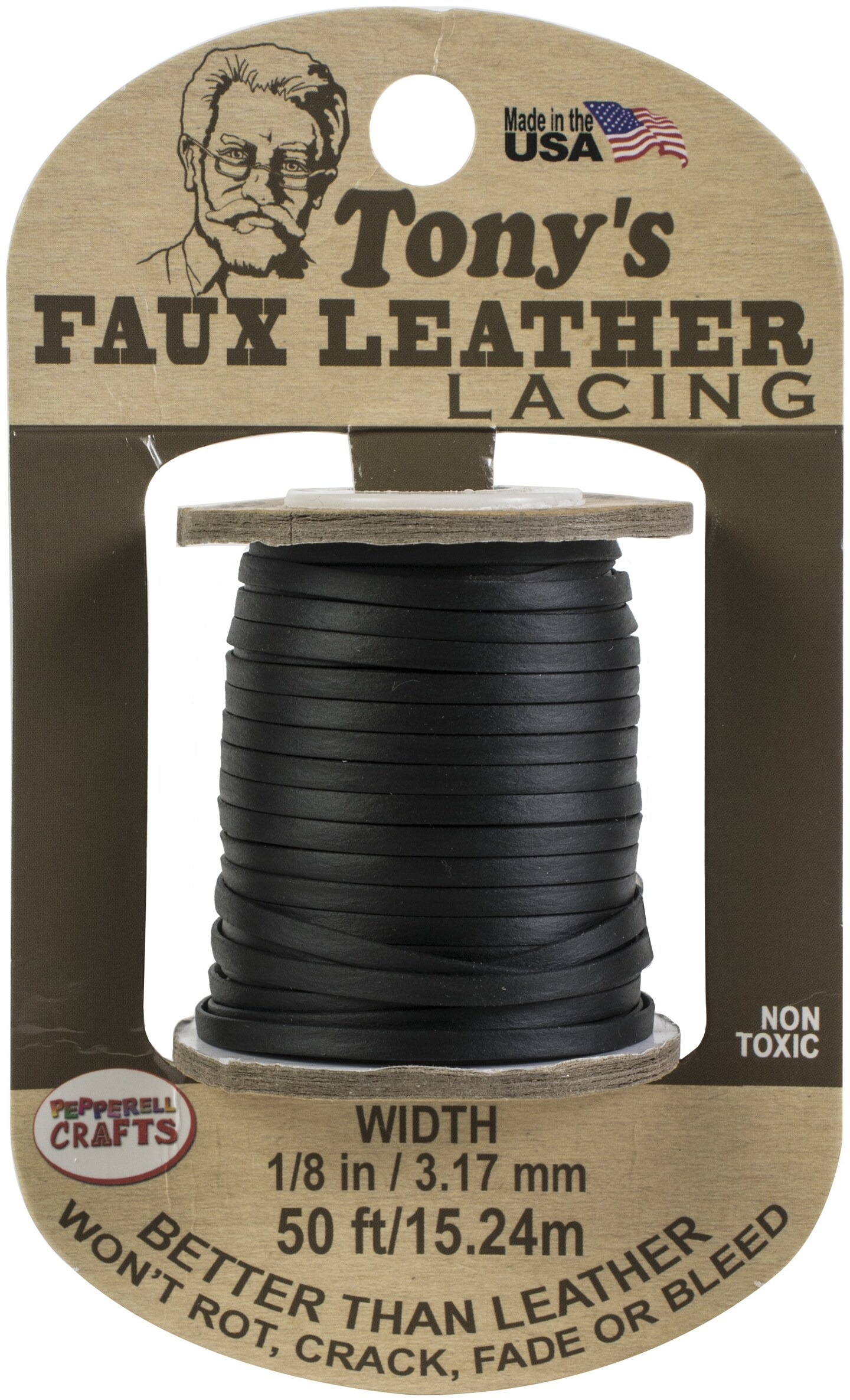 Pepperell Crafts Tony's Faux Leather Lacing 1/8X50ft