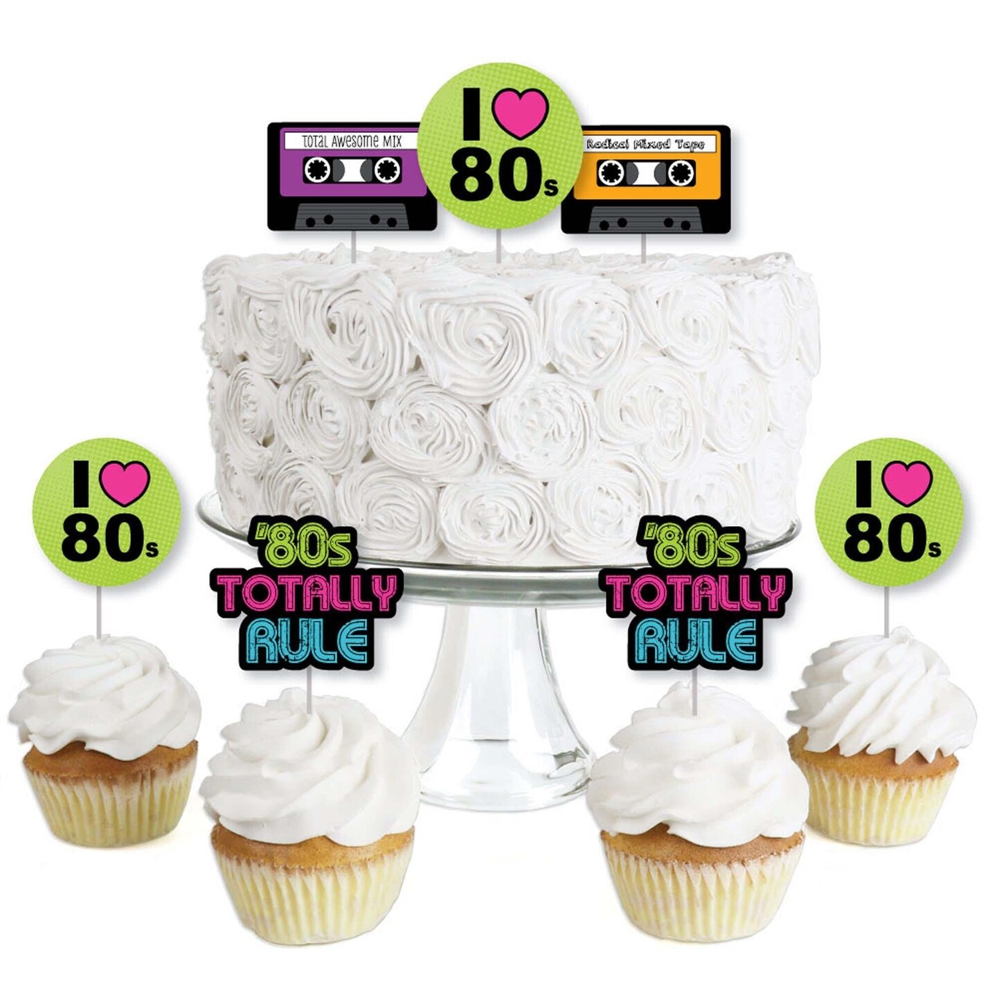 Amazon.com: Mulukaya 36Pcs Back To The 80s Themed Cupcake Toppers 1980s  Retro Party Cake Treat Picks for I Love 80s Birthday Wedding Decade  Throwback Party Decorations Supplies : Grocery & Gourmet Food