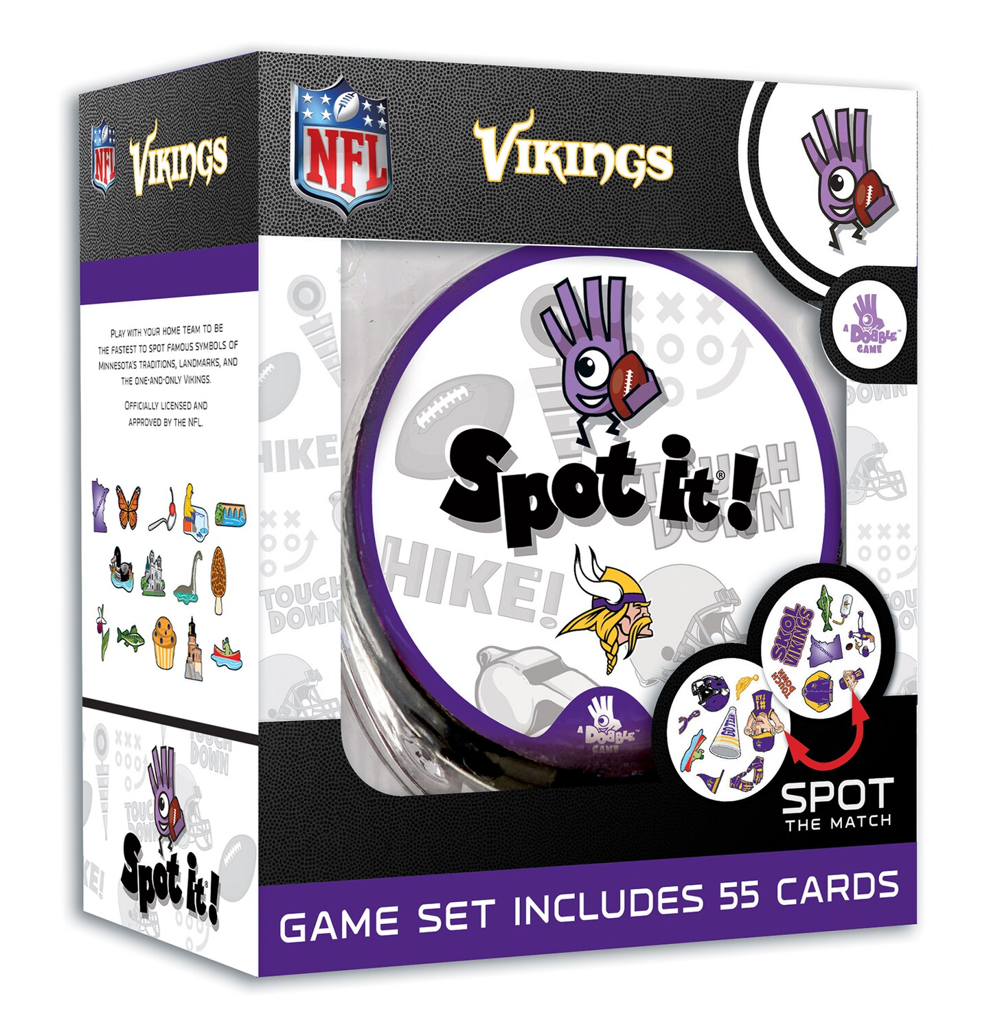 Masterpieces Officially Licensed NFL Minnesota Vikings Spot It Game for Kids and Adults