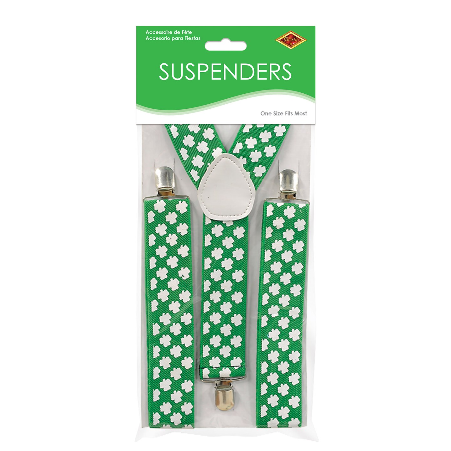St. Patricks Theme - Shamrock Suspenders - Pack of 12
