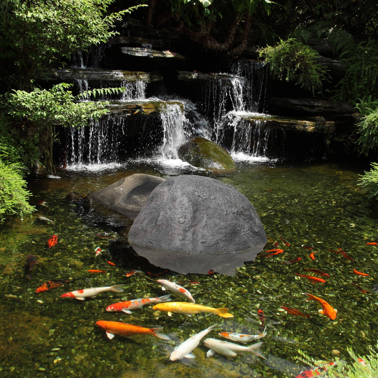 Outdoor Natural Artificial Round Rock Decor for Gardens, Lawns, and Landscapes