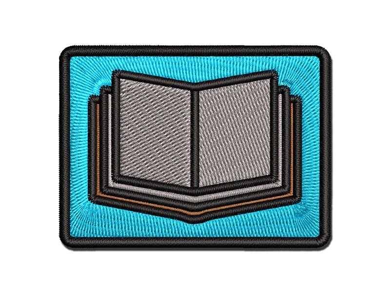 Open Book Reading Symbol Multi-Color Embroidered Iron-On or Hook & Loop Patch Applique