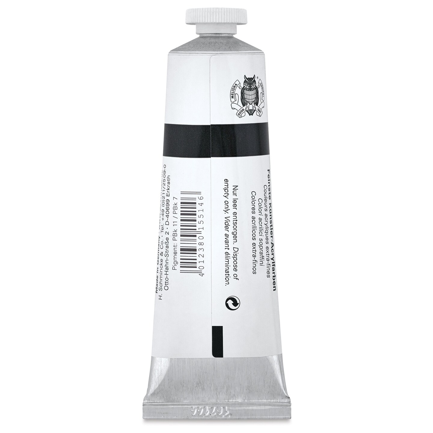 Schmincke Primacryl Finest Artists&#x27; Acrylic Paint - Black, 60 ml Tube