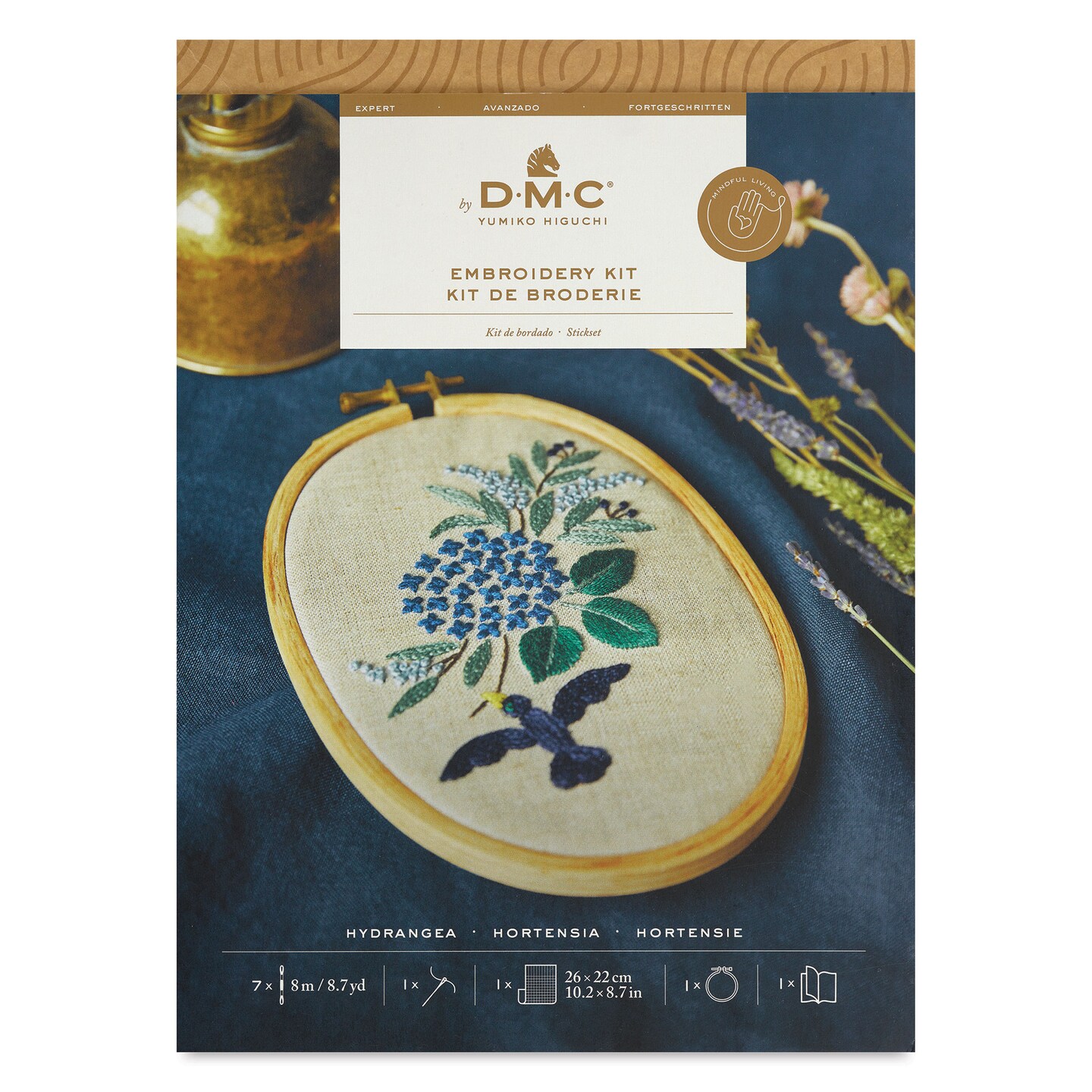 DMC The Designer Collection Embroidery Kits - &#x201C;Hydrangea&#x201D; by Yumiko Higuchi, Advanced