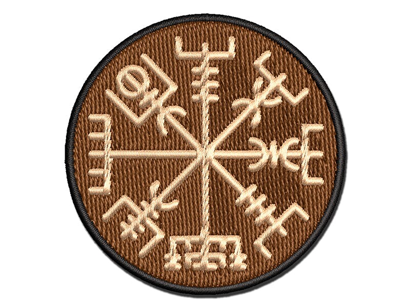 Viking Vegvisir Norse Protection Rune Multi-Color Embroidered Iron-On ...