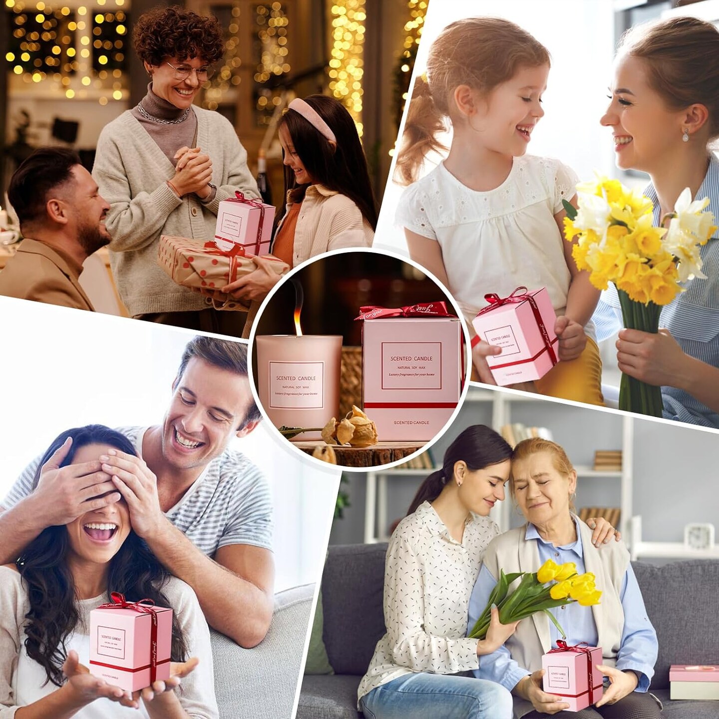 Scented (Rose &#x26; Lemon) Candle 5.5 Oz Jar