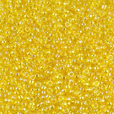 Miyuki 11 Round Seed Bead, 11-252, Transparent Yellow AB, 13 grams
