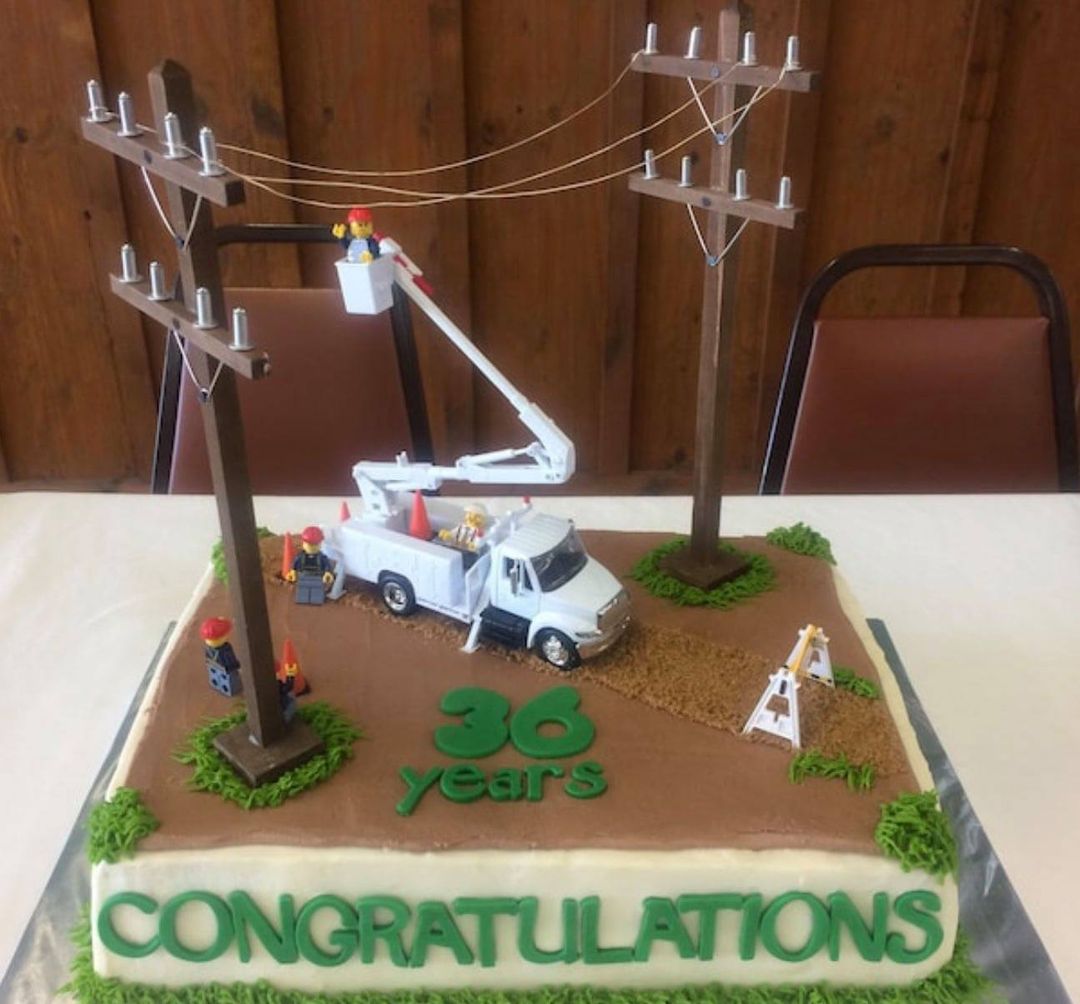 Lineman CAKE DECORATING KIT | Bucket Truck | Utility Poles | Traffic Cones | Telephone | Electric | Graduations | Retirement | Birthday