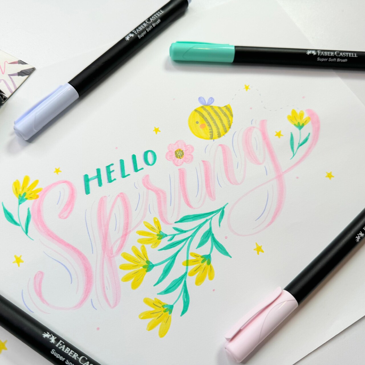 A Beautiful Spring Brush Lettering With Faber-Castell