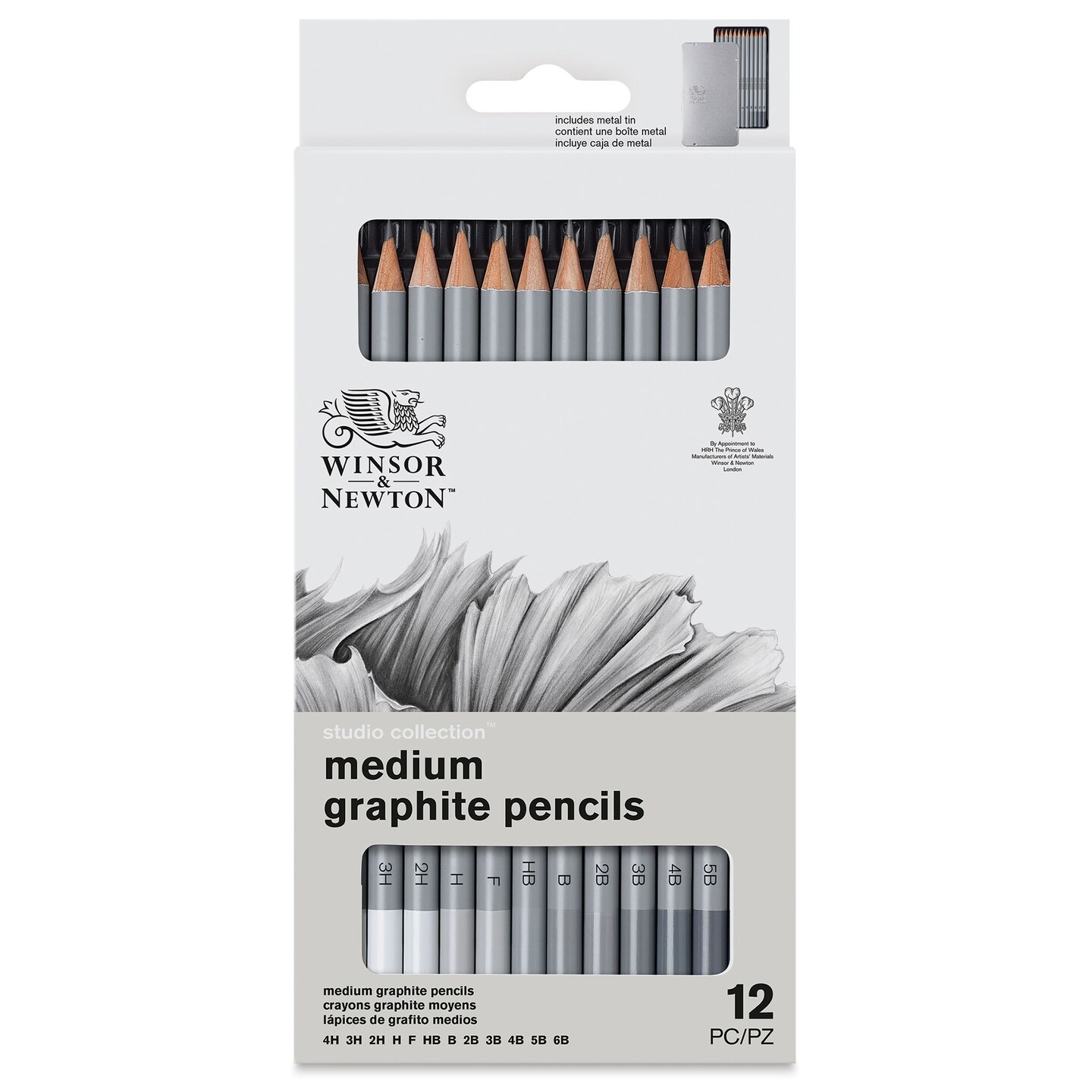 Winsor &#x26; Newton Studio Collection Graphite Pencils - Set of 12, Medium Hardness