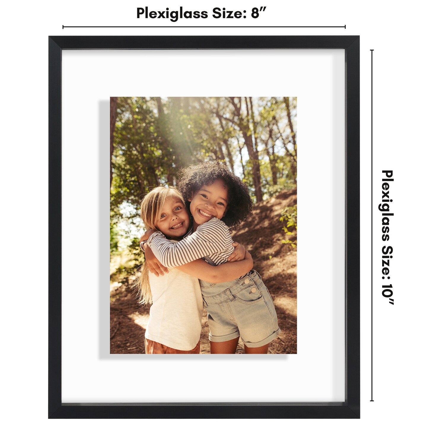 Americanflat Floating Aluminum Picture Frame - Sleek Aluminum Photo Frame for Wall Display - Black Metal Molded Frame - Shatter Resistant Glass - Hanging Hardware