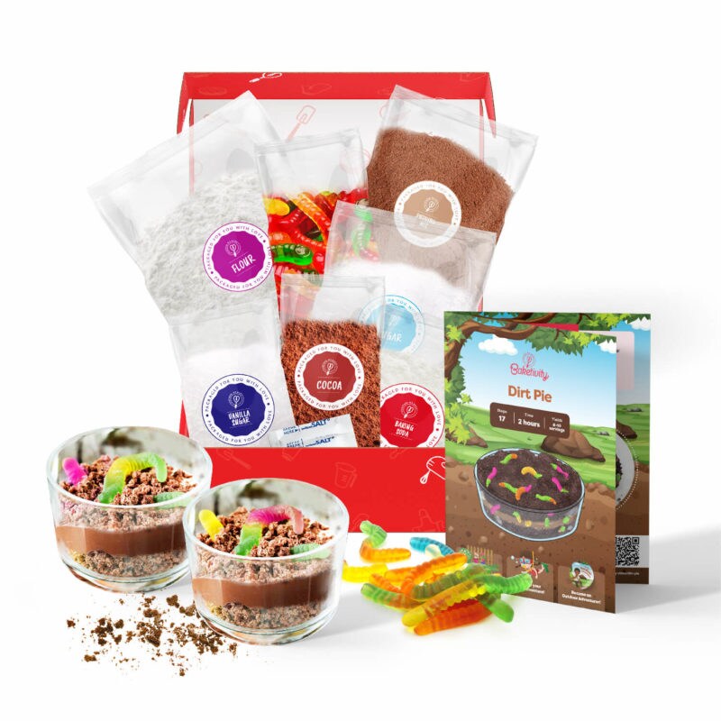 BAKETIVITY Dirt Pie Kids Baking Kit | Delicious Chocolate Cake Kids Baking Set for Girls &#x26; Boys | Baking Set for Kids with Pre-Measured Ingredients