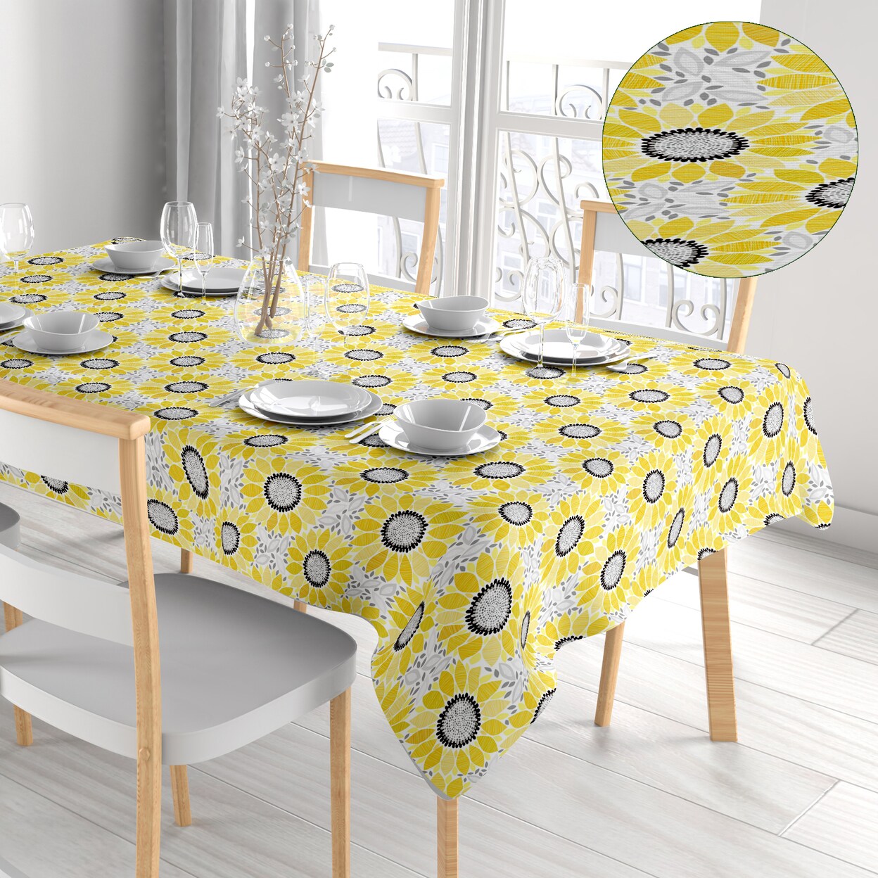 Bargain Hunters 2-Pack: Kitchen Dining Water-Resistant Oil Proof Flannel Back PVC Vinyl Tablecloth