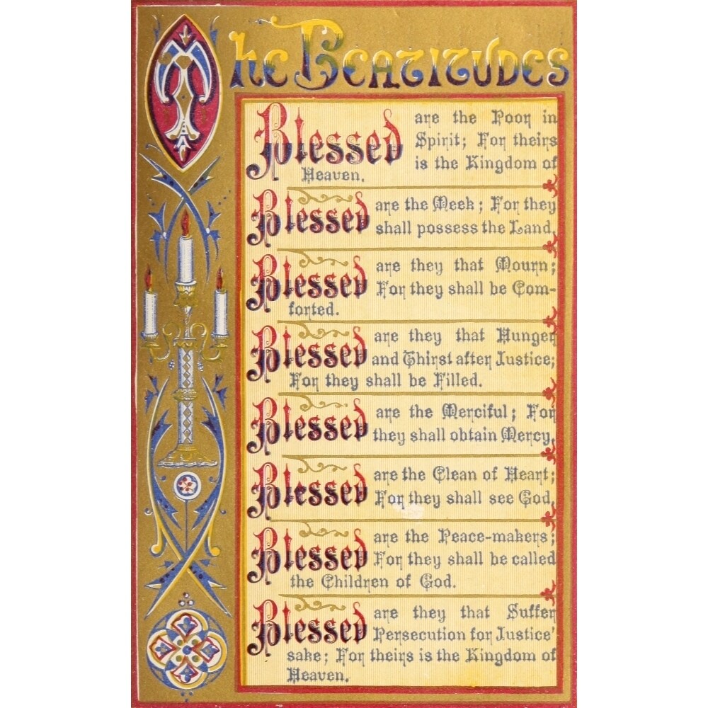 Posterazzi The Key of Heaven 1874 The Beatitudes Poster Print by  Thomas Kelly