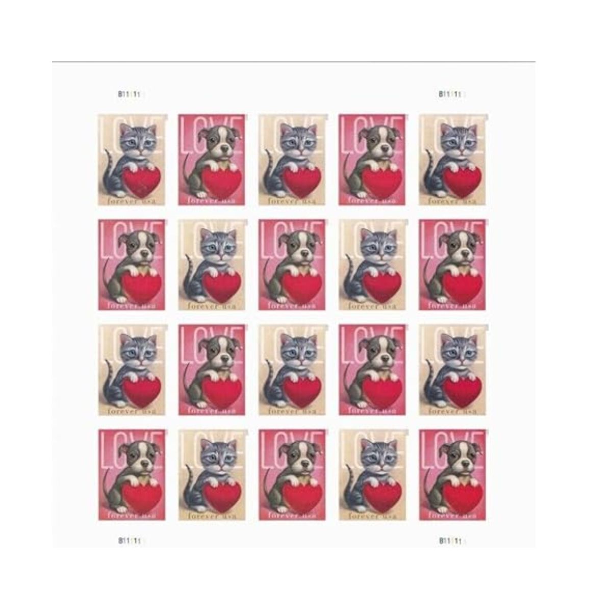 Nice Cats &#x26; Dogs Love Forever Postage Stamps
